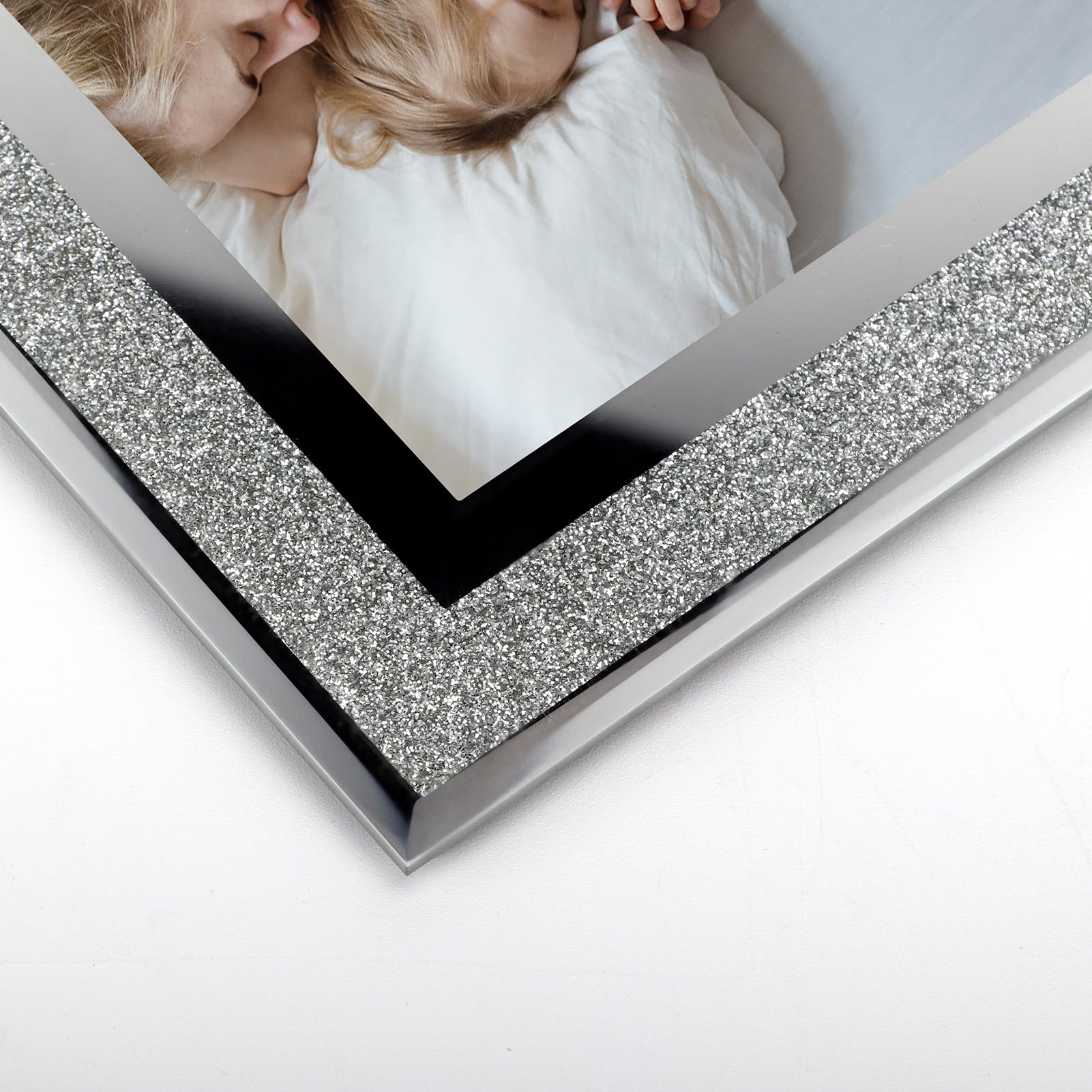 HORLIMER 12 Pack 5x7 Picture Frame, Sparkle Glass Photo Frames 5 by 7 for Tabletop, Horizontally or Vertically